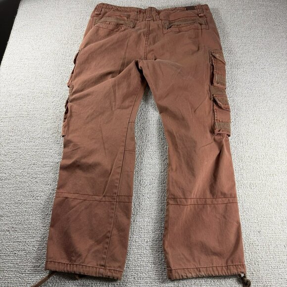 Decibel Distressed Cargo Jeans Pockets Orange Men’s Size 40 x 32 - Picture 5 of 6